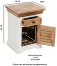 Coastal White and Wood 1 Drawer Bedside Cabinet