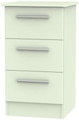 Contrast Cream 3 Drawer Bedside Cabinet