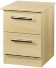 Contrast Elm Wood 2 Drawer Bedside Cabinet