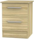 Contrast Modern Oak 2 Drawer Bedside Cabinet