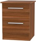 Contrast Noche Walnut 2 Drawer Bedside Cabinet
