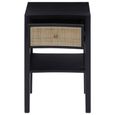 Corso Bedside Table - 1 Drawer - Black Wood and Rattan