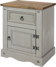 Corona Grey Mexican Pine 1 Door 1 Drawer Bedside Cabinet