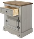Corona Grey Mexican Pine 1 Door 1 Drawer Bedside Cabinet