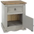 Corona Grey Mexican Pine 1 Door 1 Drawer Bedside Cabinet