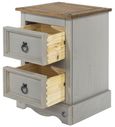 Corona Grey Mexican Pine 2 Drawer Petite Bedside Cabinet