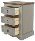Corona Grey Mexican Pine 3 Drawer Bedside Cabinet