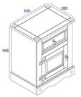 Corona Pine Mexican 1 Door 1 Drawer Bedside Cabinet 