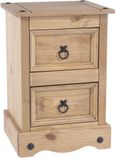 Corona Pine Mexican 2 Drawer Petite Bedside Cabinet