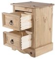 Corona Pine Mexican 2 Drawer Petite Bedside Cabinet