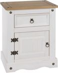 Corona White Mexican Pine 1 Door 1 Drawer Bedside Cabinet