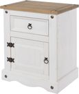 Corona White Mexican Pine 1 Door 1 Drawer Bedside Cabinet