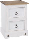 Corona White Mexican Pine 2 Drawer Petite Bedside Cabinet