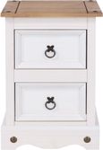 Corona White Mexican Pine 2 Drawer Petite Bedside Cabinet