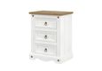 Corona White Mexican Pine 3 Drawer Bedside Cabinet