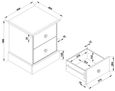 Cotswold Pine 2 Drawer Bedside Cabinet