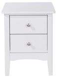Como White Painted 2 Petite Drawer Bedside Cabinet