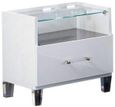 Cristal Grey Marble Italian 1 Drawer Bedside Cabinet