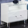 Cristal White Marble Italian 1 Drawer Bedside Cabinet