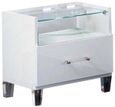 Cristal White Marble Italian 1 Drawer Bedside Cabinet