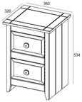 Capri White 2 Drawer Petite Bedside Cabinet