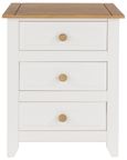Capri White 3 Drawer Bedside Cabinet