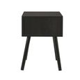 Croxley Bedside Table - 1 Drawer - Black and Rattan