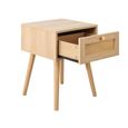 Croxley Bedside Table - 1 Drawer - Oak and Rattan