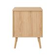 Croxley Bedside Cabinet - 2 Drawer - Oak and Rattan