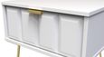 Cube White 1 Drawer Bedside Table with Gold Hairpin Legs