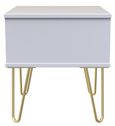 Cube White 1 Drawer Bedside Table with Gold Hairpin Legs