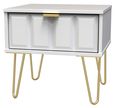 Cube White 1 Drawer Bedside Table with Gold Hairpin Legs