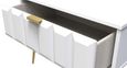 Cube White 1 Drawer Wide Bedside Table with Gold Hairpin Legs