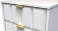 Cube White 2 Drawer Bedside Cabinet with Gold Hairpin Legs