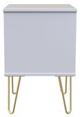 Cube White 2 Drawer Bedside Cabinet with Gold Hairpin Legs