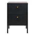 Dalby Bedside Cabinet - 2 Drawer - Metal - Black
