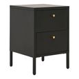 Dalby Bedside Cabinet - 2 Drawer - Metal - Black