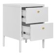 Dalby Bedside Cabinet - 2 Drawer - Metal - White