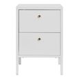 Dalby Bedside Cabinet - 2 Drawer - Metal - White