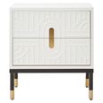 Danta Bedside Cabinet - 2 Drawer - Off White Wood