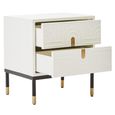 Danta Bedside Cabinet - 2 Drawer - Off White Wood
