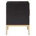 Davoli Bedside Cabinet - 2 Drawer - Black and Gold