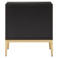 Davoli Bedside Cabinet - 2 Drawer - Black and Gold