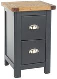Dunkeld Blue 2 Drawer Petite Bedside Cabinet