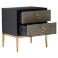 Deruta Bedside Cabinet - 2 Drawer - Grey Faux Shagreen