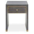 Deskey Bedside Table - 1 Drawer - Grey Faux Shagreen