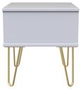 Diamond Black and White 1 Drawer Bedside Table with Gold Hairpin Legs