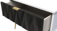 Diamond Black and White 1 Drawer Midi Bedside Table with Gold Hairpin Legs