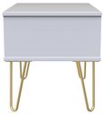 Diamond Black and White 1 Drawer Midi Bedside Table with Gold Hairpin Legs