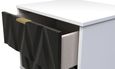 Diamond Black and White 2 Drawer Bedside Cabinet with Gold Hairpin Legs
